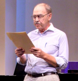 Pastor Fritz Fritschel reading his original poem
