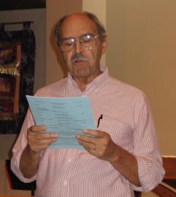 Pastor Fritz Fritschel reading his original poem