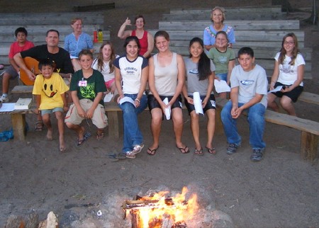 The Hawaii group at their own campfire