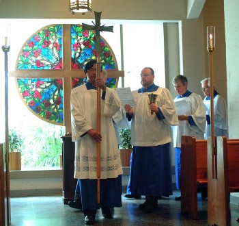 Members of the Compline Choir in procession