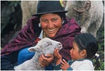 Members of a family who received animals from  Heifer International 