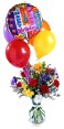 birthday flowers and balloons