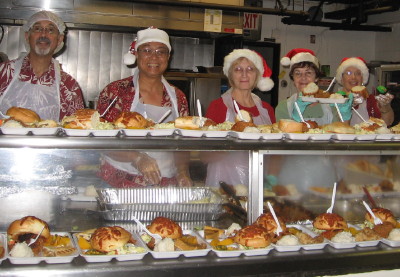 Serving dinner at IHS the Friday before Christmas