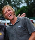 A laughing Adam Burke in South Africa