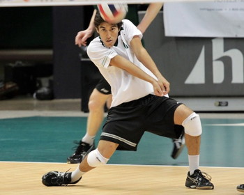 Nick Castello playing volleyball
