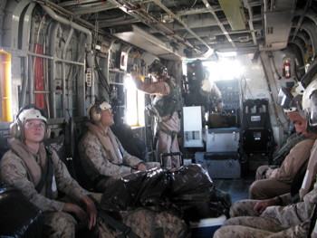 A Marine helicopter squadron provided a CH-53 ride and air tour of the island