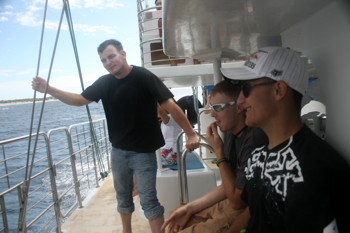 Wounded Warriors on Blue Dolphin catamaran  along the Na Pali coast