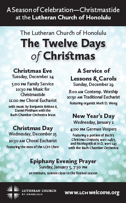 2013 Christmas worship schedule