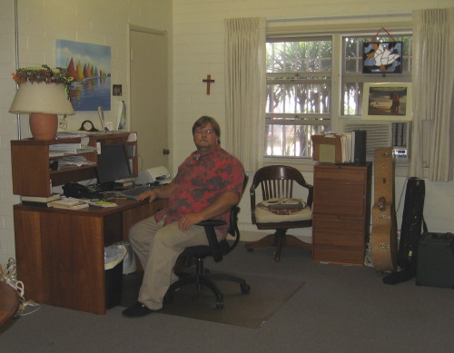 Pastor Jeff Lilley in his office