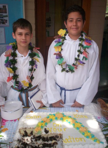 Confirmands with their cake