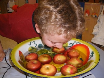 Bobbing for apples.