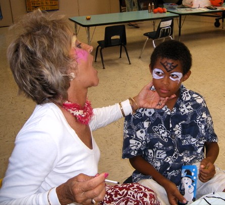 Peggy Anderson offered face painting.