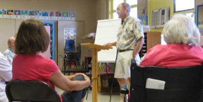 Pastor Fritz leading the discussion