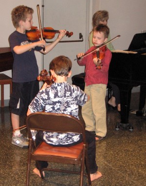 A small group practicing for the March 3 concert