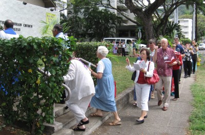 Procession with palms from the Palm Sunday Liturgy