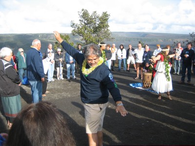 Hula at the edge of Kilauea Crater