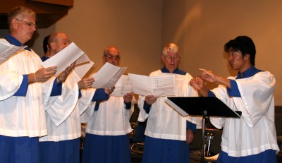 The Compline Choir sang for the Installation