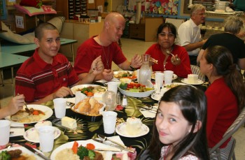 A delicious dinner was served following worship