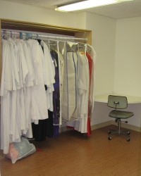 The Counting Room after the flooring and new racks for vestments installed