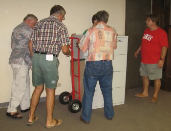 Moving file cabinet out of the Board Room