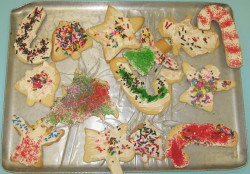 Some of the cookies decorated by the children.