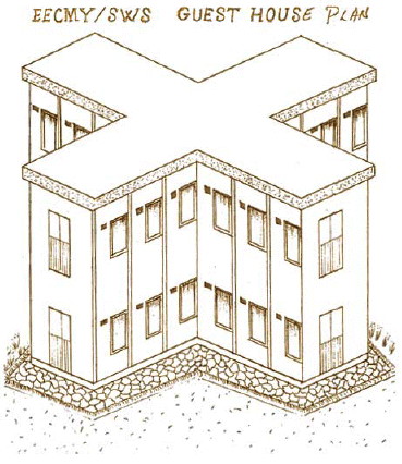 The original sketch of the teaching and housing dormitory