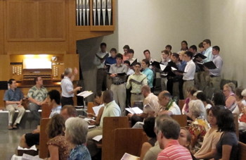 The Lehigh University Glee Club singing the psalm during choral eucharist.