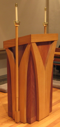 The 'ohi'a and oak lectern