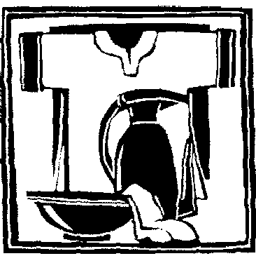 robe and wash basin for Maundy liturgy