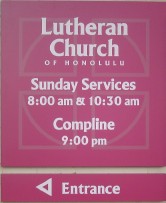 New sign outside the church office
