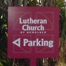 New sign for the parking lot entrance