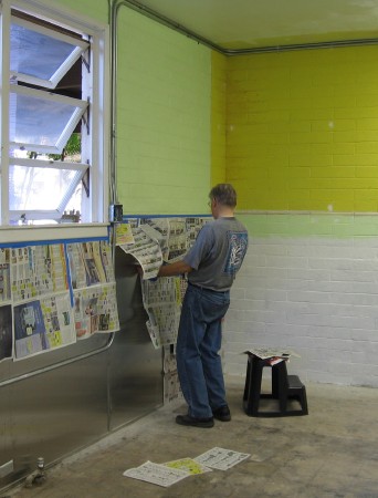 Roy Helms preparing for painting