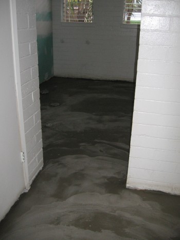 The leveling concrete has been poured, and the tile will begin to go down soon. The leveling concrete has been poured, and the tile will begin to go down soon.