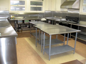 Appliances and counters have all been moved into the kitchen. Appliances and counters have all been moved into the kitchen.