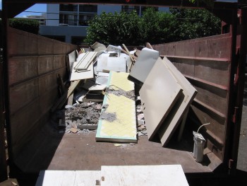 Dumpster full of debris