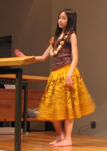 A young dancer performed “Hale‘iwa Hula” by Jennie Napua Hanaiali‘i Wood and John Noble.