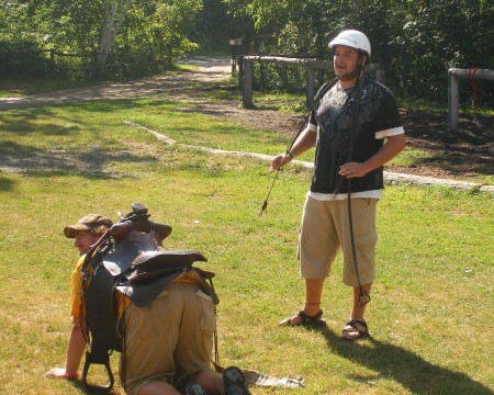 Learning how to ride a horse at Camp WAPO