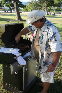 Pastor Jeff grilling at Pau Hana Friday