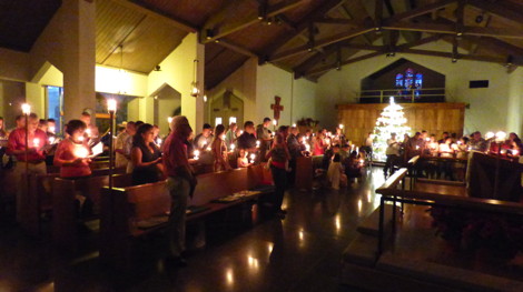 singing by candle light