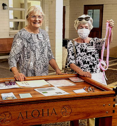 Greeters Barbara Pool-Street and Billie Jean Ries doing the wonderful job welcoming members and visitors on Sunday. Greeters Barbara Pool-Street and Billie Jean Ries doing the wonderful job welcoming members and visitors on Sunday.
