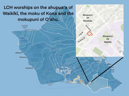 Map showing LCH location in the ahupua‘a of Waikīkī
