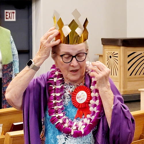 Crowned with love and wrapped in lei! Happy 95th birthday, Audrey Keller, you are one of our brightest lights! Crowned with love and wrapped in lei! Happy 95th birthday, Audrey Keller, you are one of our brightest lights!