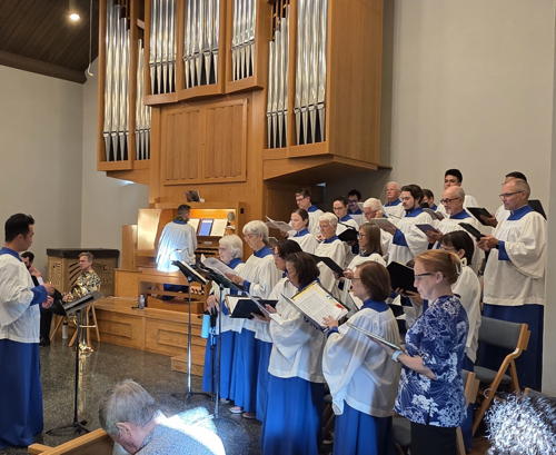 The LCH Choir, under the direction of Keane Ishii, lifted their voices in song during the 125th Anniversary Festival Service.