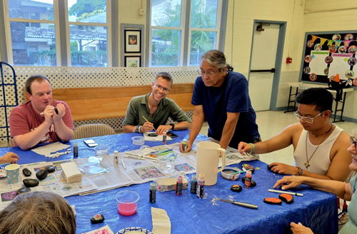painting stones for the Garden of Hope