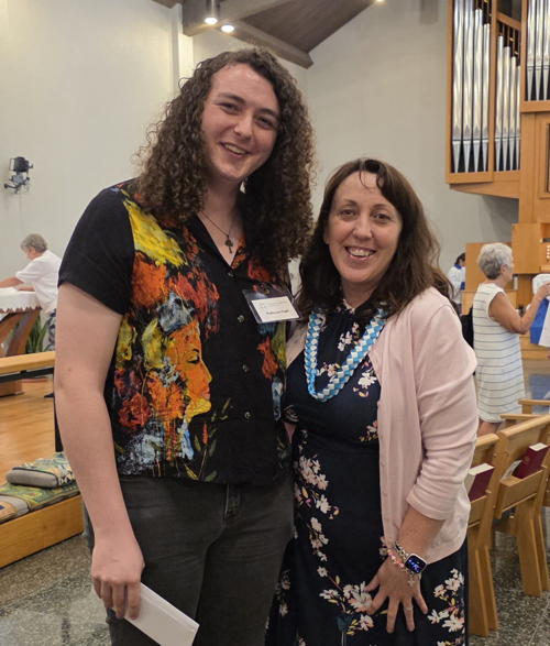 Katherine Nagel on All Saints Sunday, sharing the day with her mom visiting from the continent.
