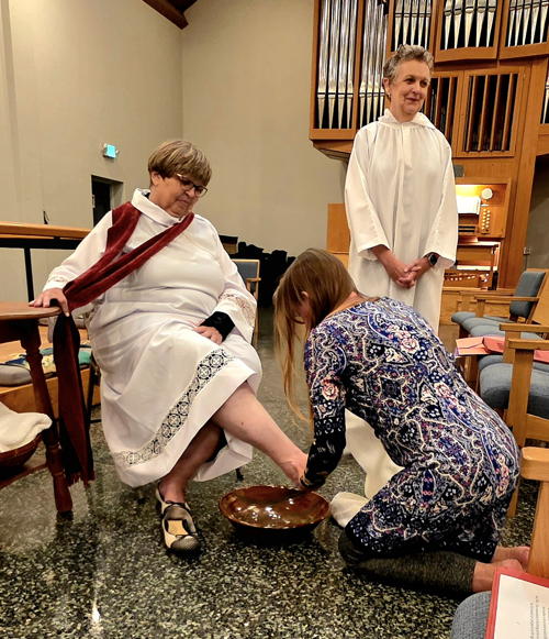 Washing of feet on Maundy Thursday.