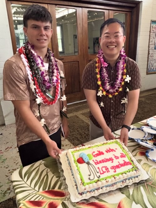 Celebrating graduates Pierce and Sam.