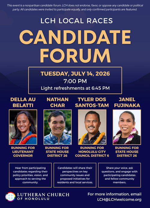 Candidate forum poster