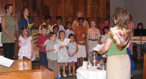 The children sang to open worship