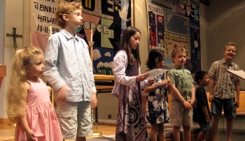 The children join in the Jesse Tree chorus